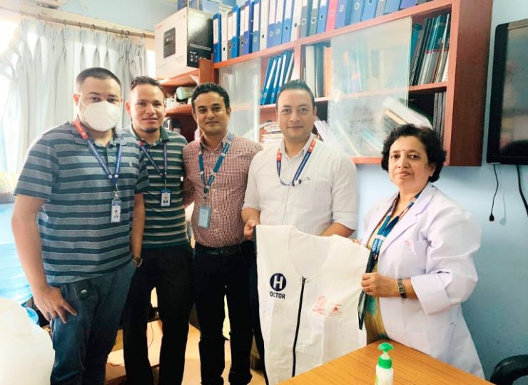 Department of Anesthesia handed over the jacket to Bir Hospital by Swastisri Gurukul School Kathmandu